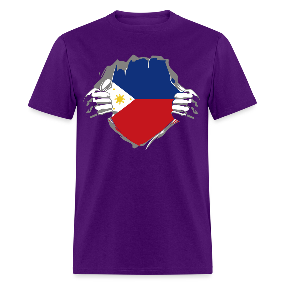Philippines Flag shirt Filipino T-Shirt Rips Open size S-6XL - purple