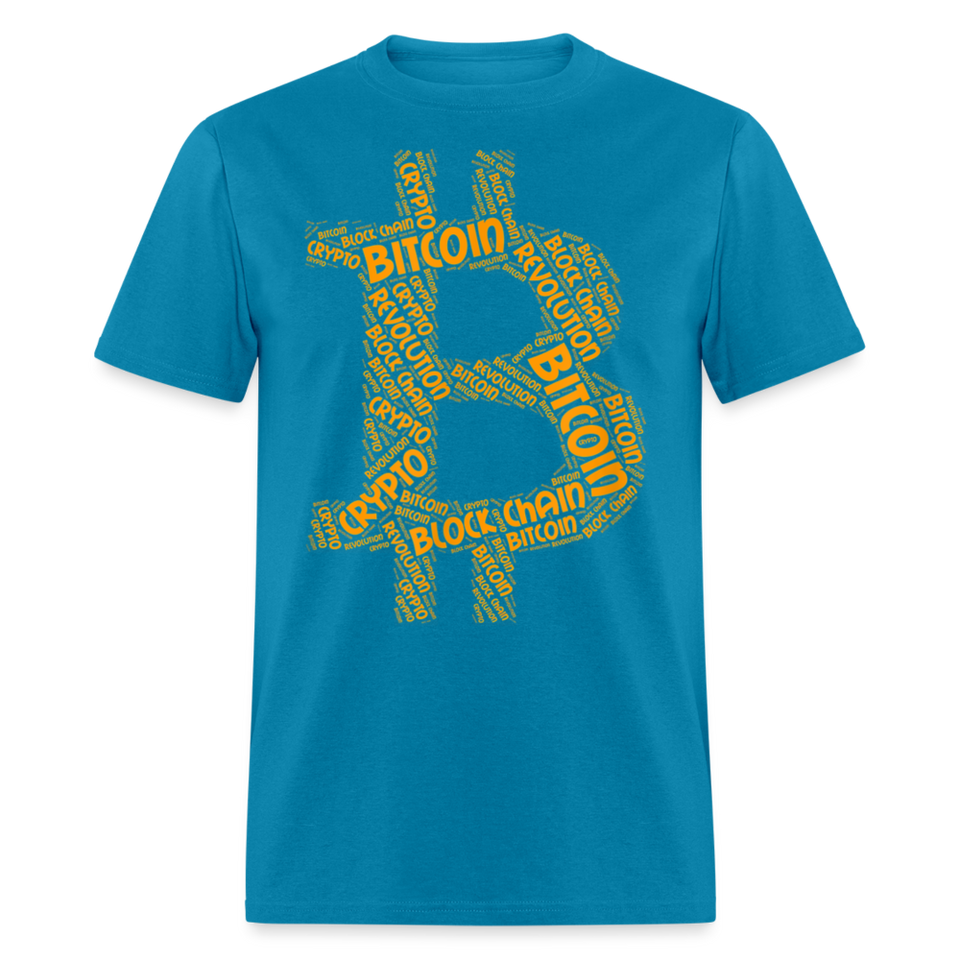 Bitcoin Crypto Revolution shirt Cryptocurrency BTC Block Chain TShirt Size S-6XL - turquoise