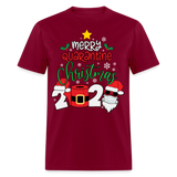 Merry Quarantine Christmas 2024 shirt Santa with face mask T-Shirt size S-6XL - burgundy