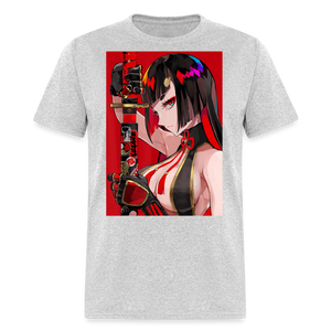 Anime Sexy Ecchi Girl shirt Samurai Waifu Japanese Aesthetic Otaku Kawaii TShirt - heather gray