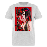 Anime Sexy Ecchi Girl shirt Samurai Waifu Japanese Aesthetic Otaku Kawaii TShirt - heather gray