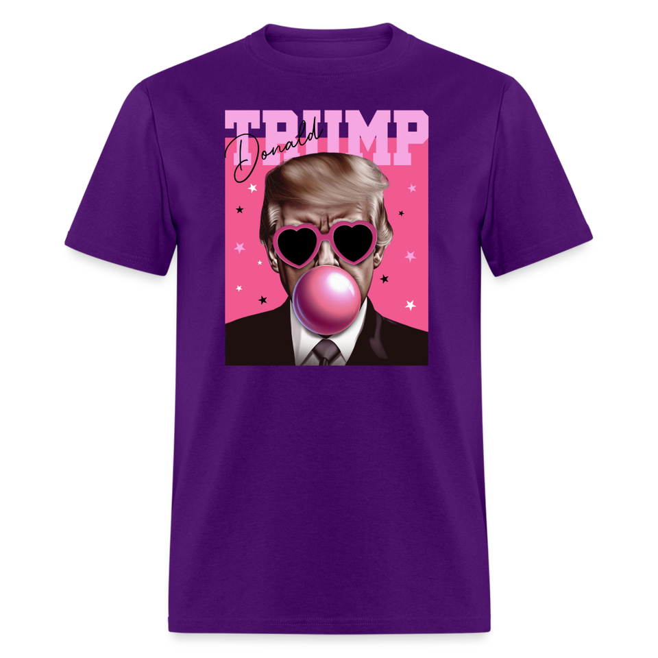 Trump Pink Bubblegum Funny T-Shirt - purple
