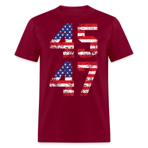 President Donald Trump 45 47 2024 shirt Vintage USA Flag Pro Trump Tee Gifts - burgundy