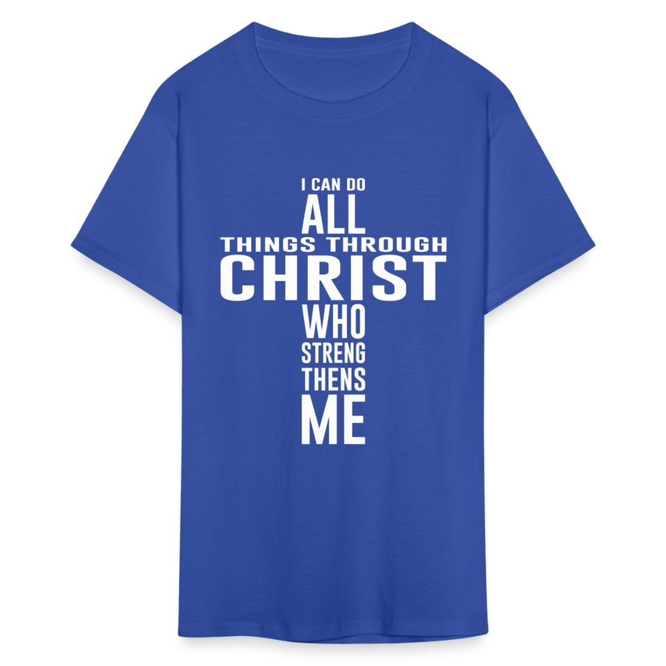 I can do all things through christ shirt Catholic Religious Lord Jesus T-Shirt - royal blue