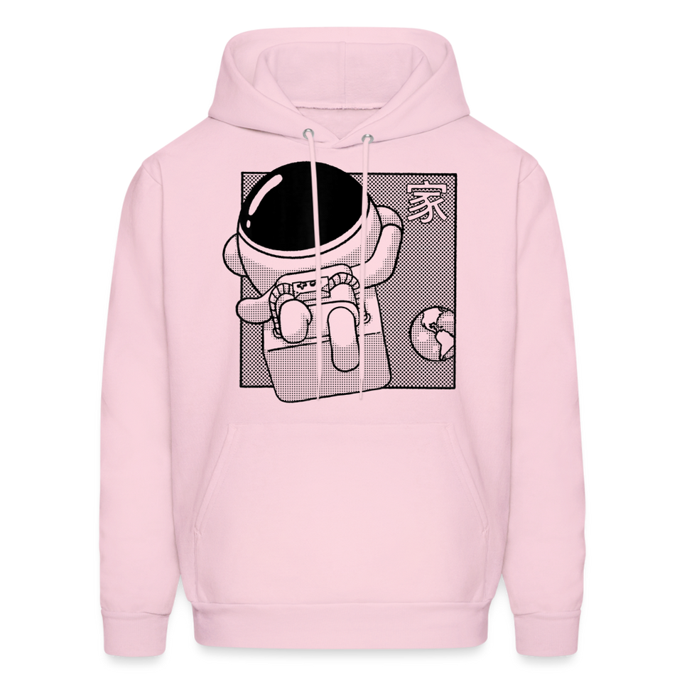 Space Astronaut to the moon outerspace Anime Earth Hoodie - pale pink