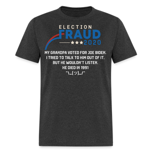 Fraud of 2020 shirt - Election Voter Fraud Biden Trump Funny T-Shirt Size S-6XL - heather black