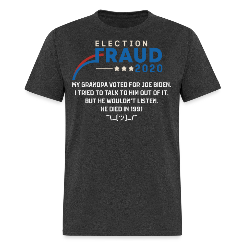 Fraud of 2020 shirt - Election Voter Fraud Biden Trump Funny T-Shirt Size S-6XL - heather black