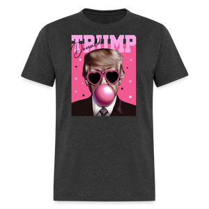 Trump Pink Bubblegum Funny T-Shirt - heather black