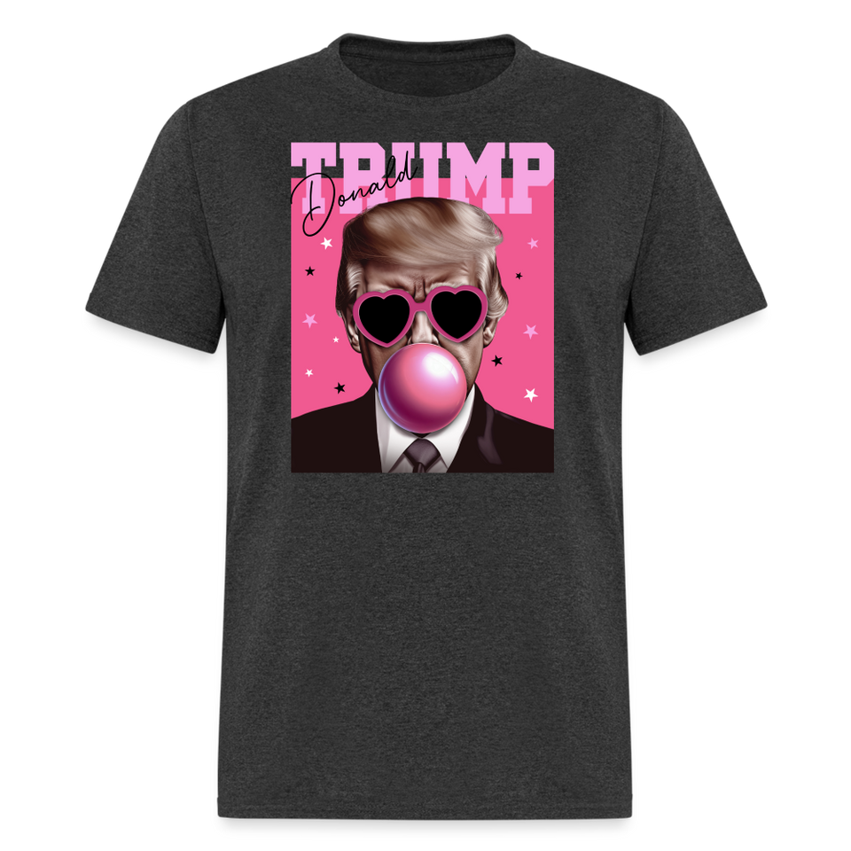 Trump Pink Bubblegum Funny T-Shirt - heather black