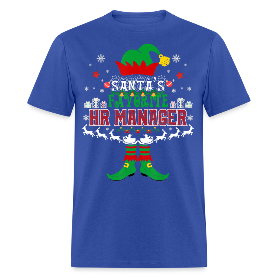 Santa's Favorite HR Manager Elf shirt Christmas human resources T-Shirt - royal blue
