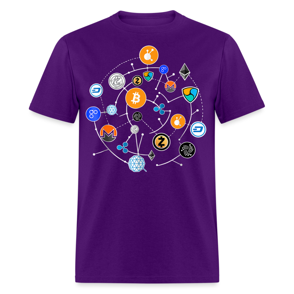 Bitcoin shirt BTC ETH LTC XMR Hodlers Decentralized Crypto Altcoin T-Shirt S-6XL - purple