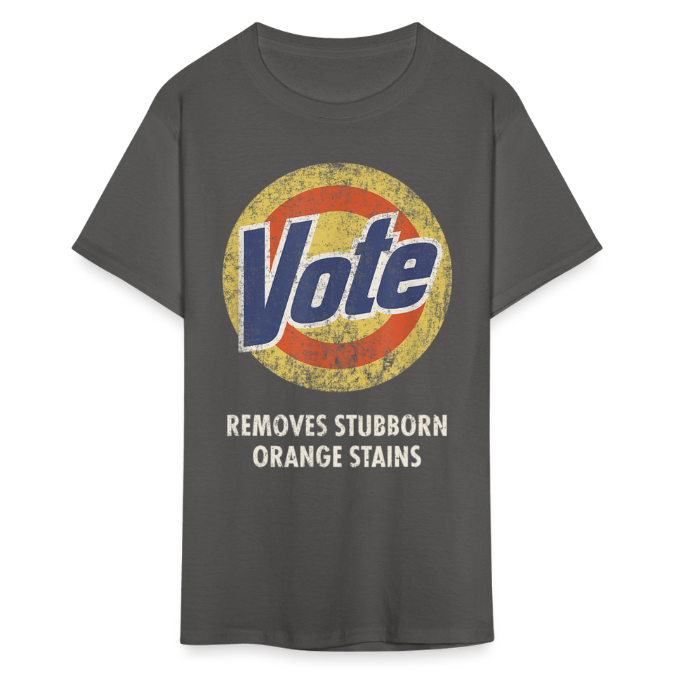Anti-Trump Vote Shirt Removes Stubborn Orange Stains Funny Detergent T-Shirt - charcoal