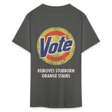 Anti-Trump Vote Shirt Removes Stubborn Orange Stains Funny Detergent T-Shirt - charcoal