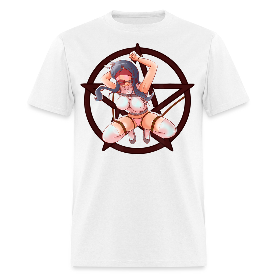 Anime Bondage BDSM shirt Manga Anime Waifu japanese Girl Ahegao T-Shirt - white