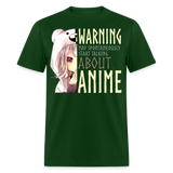 Warning May Spontaneously Start Talking About Anime shirt Funny Cute T-Shirt - forest green