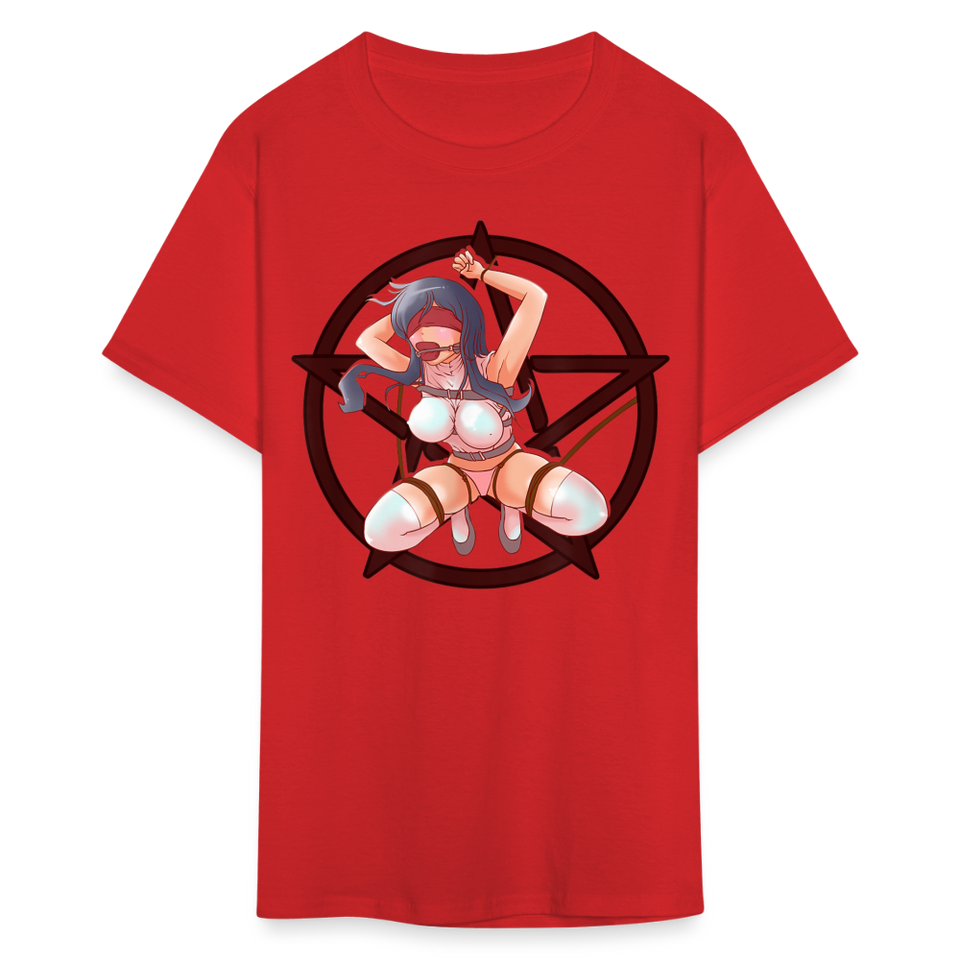 Anime Bondage BDSM shirt Manga Anime Waifu japanese Girl Ahegao T-Shirt - red