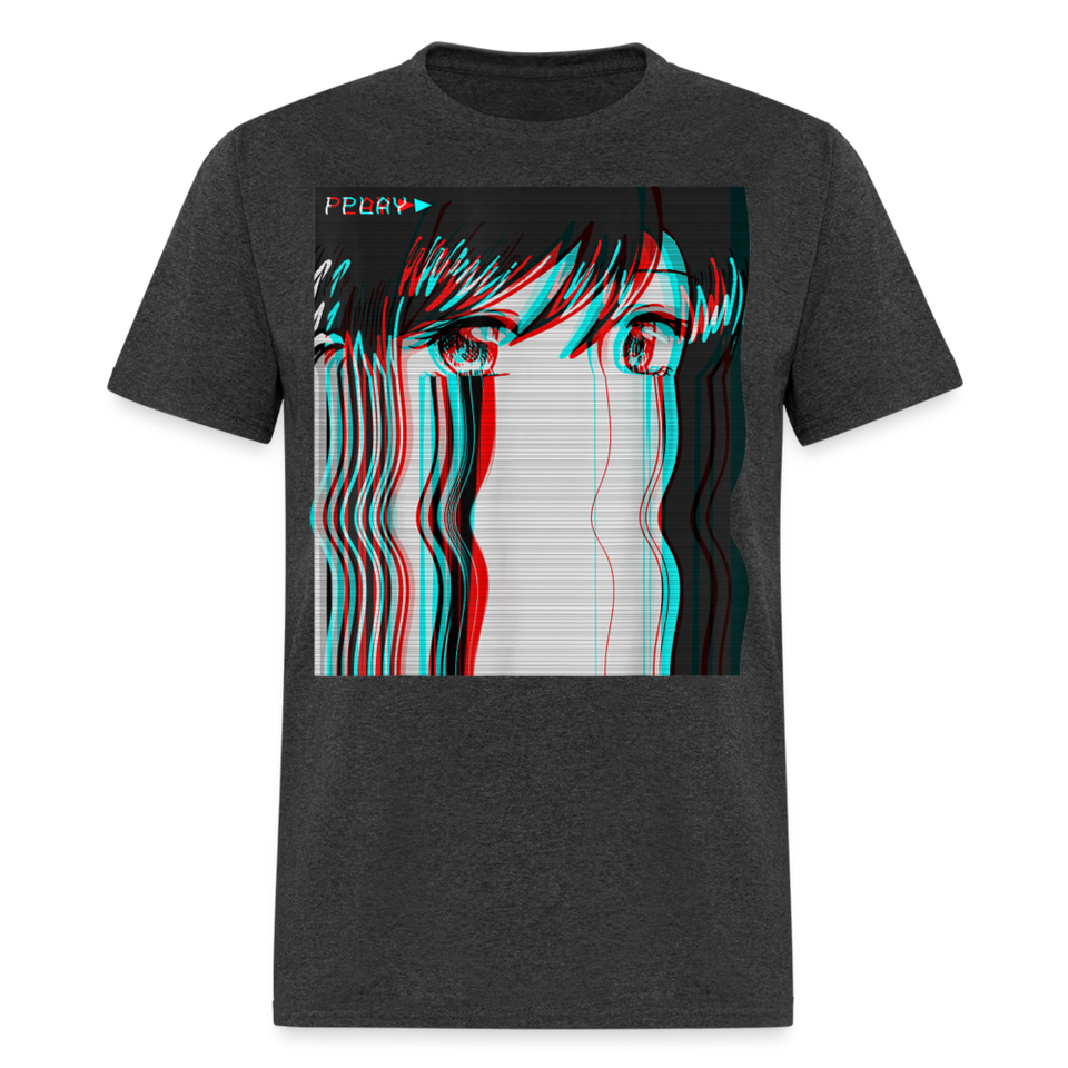 Vaporwave Aesthetic Sad Anime Girl Retro Eboy Egirl Harajuku T-Shirt - heather black