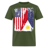 Pinoy USA shirt I Love Filipino American Flag Grunge Vintage T-Shirt Size S-6XL - military green
