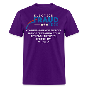 Fraud of 2020 shirt - Election Voter Fraud Biden Trump Funny T-Shirt Size S-6XL - purple