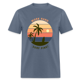 Work Hard Surf Fine shirt Ocean Beach Sunset Lover Surfing T-Shirt Size S-6XL - denim