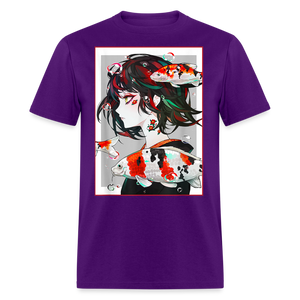 Anime Girl Cute Japanese Aesthetic shirt Anime Tee Otaku Fish Waifu Gift T-Shirt - purple