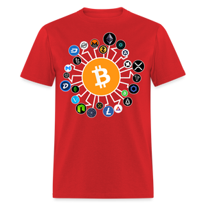Bitcoin shirt BTC ETH LTC XMR Hodlers Decentralized Crypto Altcoin T-Shirt S-6XL - red