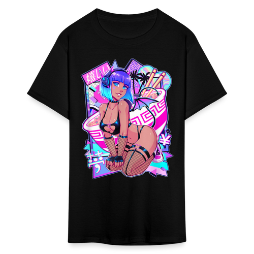 Pretty Anime Cute Demon shirt Sexy Devil Girl Ahegao Hentai Ecchi T-Shirt - black