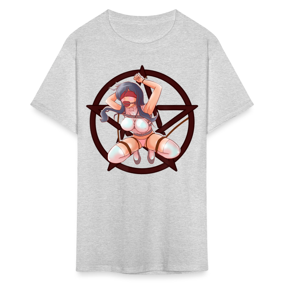 Anime Bondage BDSM shirt Manga Anime Waifu japanese Girl Ahegao T-Shirt - heather gray