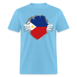 Philippines Flag shirt Filipino T-Shirt Rips Open size S-6XL - aquatic blue