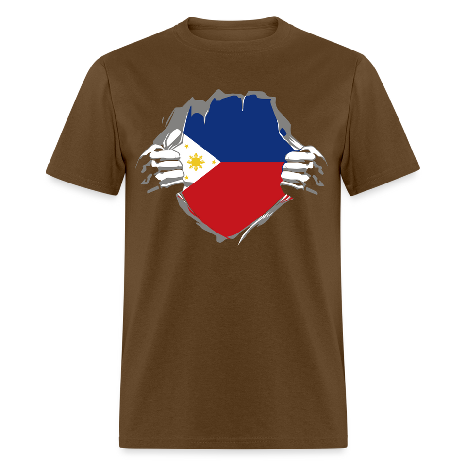 Philippines Flag shirt Filipino T-Shirt Rips Open size S-6XL - brown