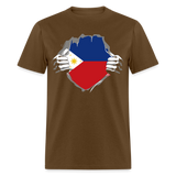 Philippines Flag shirt Filipino T-Shirt Rips Open size S-6XL - brown