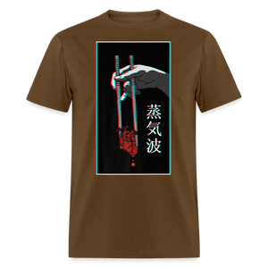 Japanese Futurism Heart Chop Sticks shirt Anime Retro T-Shirt Size S-6XL - brown