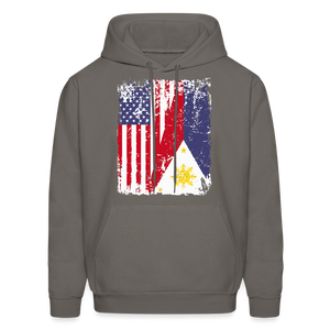 Pinoy USA shirt I Love Filipino American Flag Proud Gift Unisex Hoodie - asphalt gray