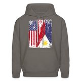 Pinoy USA shirt I Love Filipino American Flag Proud Gift Unisex Hoodie - asphalt gray
