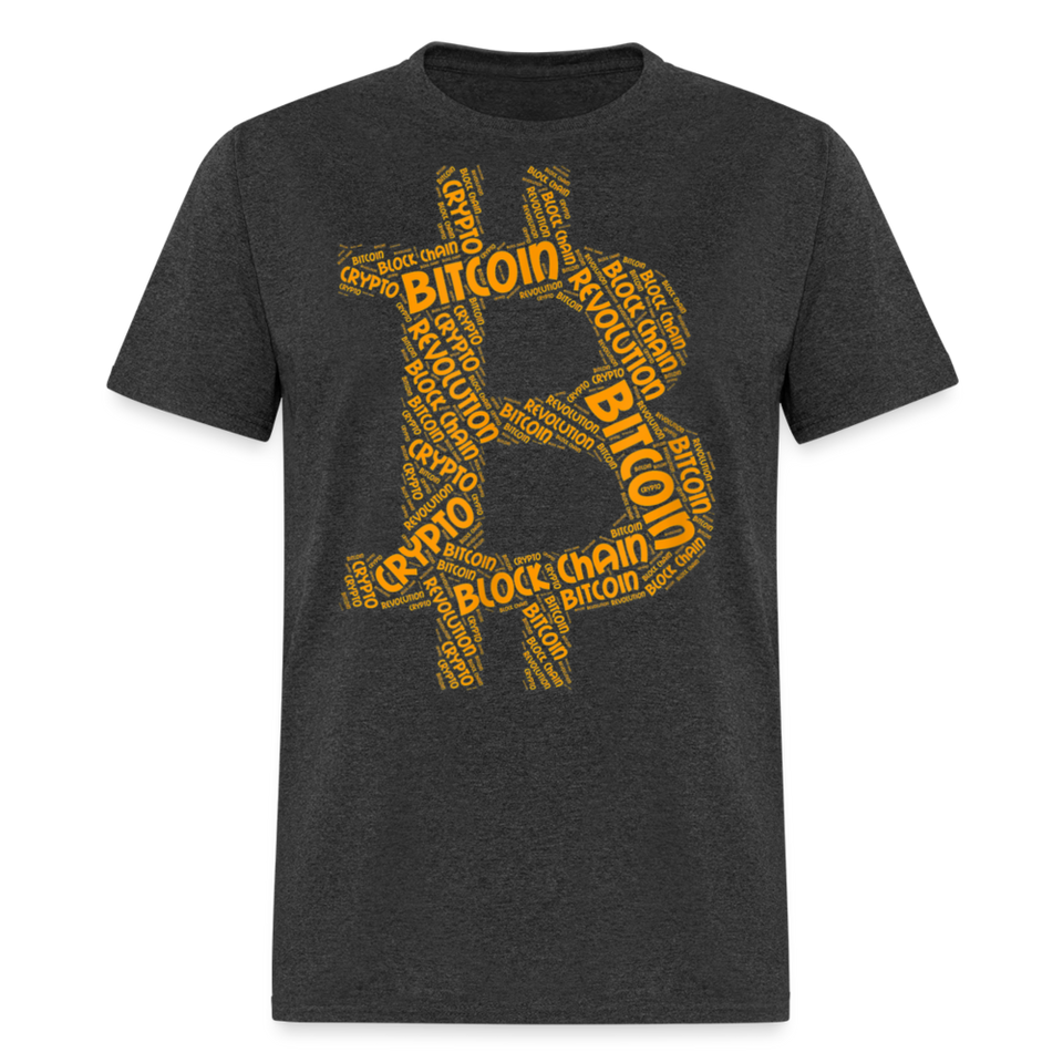 Bitcoin Crypto Revolution shirt Cryptocurrency BTC Block Chain TShirt Size S-6XL - heather black