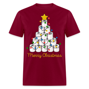 Funny Merry Quarantine Christmas Toilet Paper shirt Xmas Family T-Shirt - burgundy