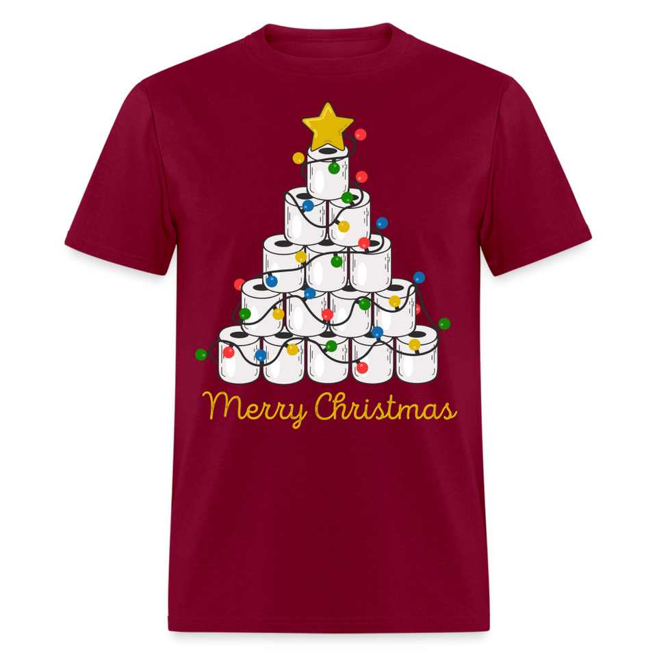 Funny Merry Quarantine Christmas Toilet Paper shirt Xmas Family T-Shirt - burgundy