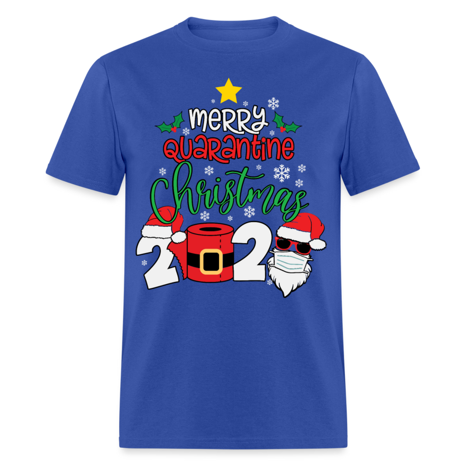 Merry Quarantine Christmas 2024 shirt Santa with face mask T-Shirt size S-6XL - royal blue