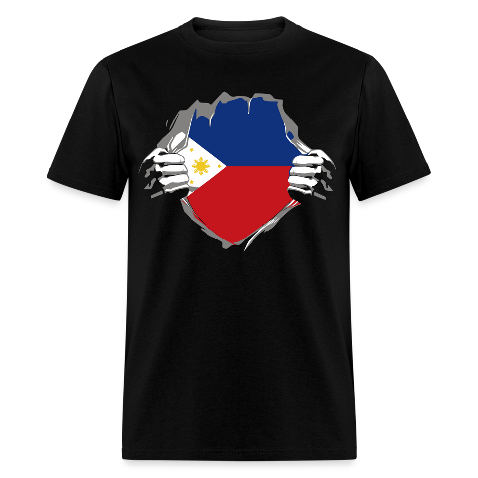 Philippines Flag shirt Filipino T-Shirt Rips Open size S-6XL - black