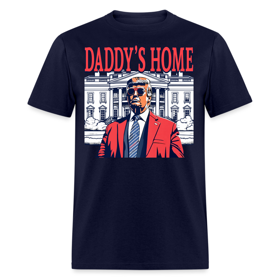 Daddys Home White House Trump 2024 T-Shirt size S-6XL - navy