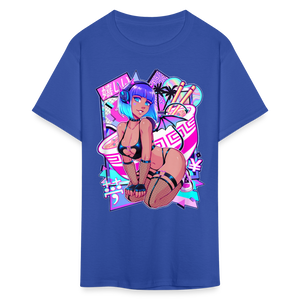 Pretty Anime Cute Demon shirt Sexy Devil Girl Ahegao Hentai Ecchi T-Shirt - royal blue