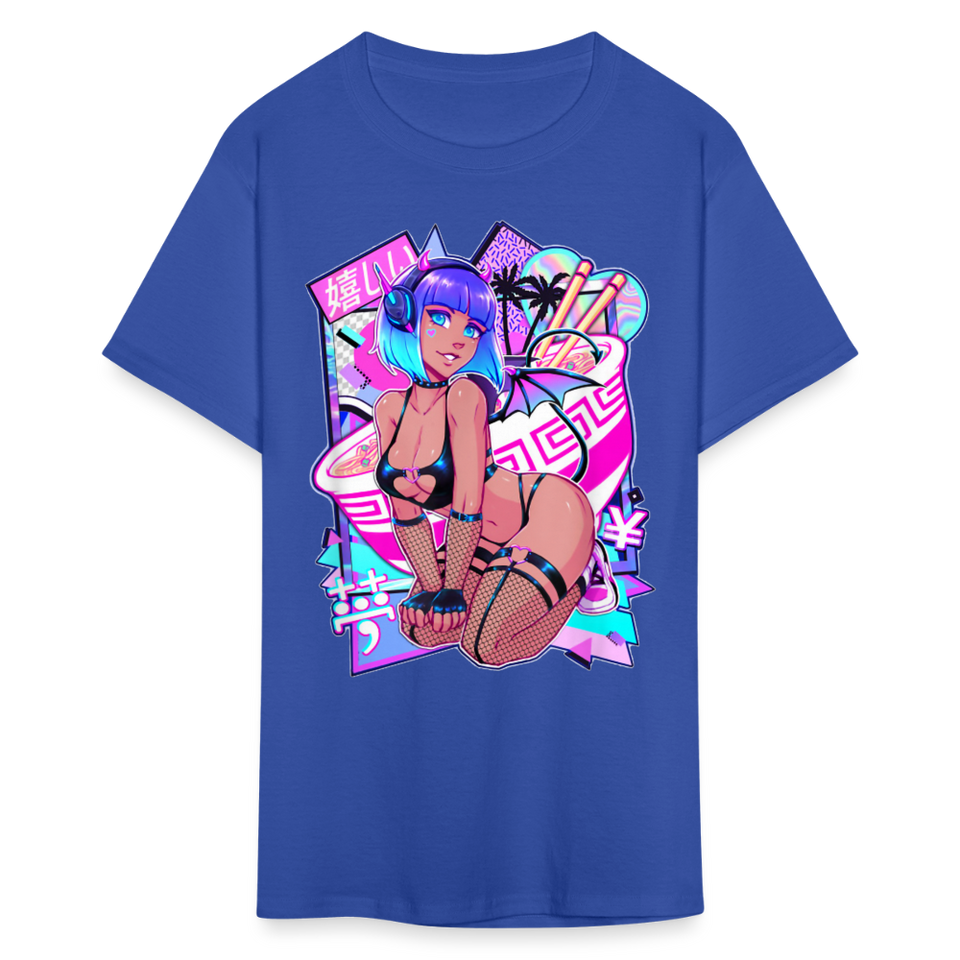 Pretty Anime Cute Demon shirt Sexy Devil Girl Ahegao Hentai Ecchi T-Shirt - royal blue