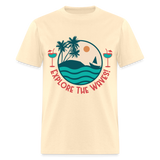 Explore the Waves shirt Surfboard Surfing Ocean Sunset Boat Wine T-Shirt S-6XL - natural