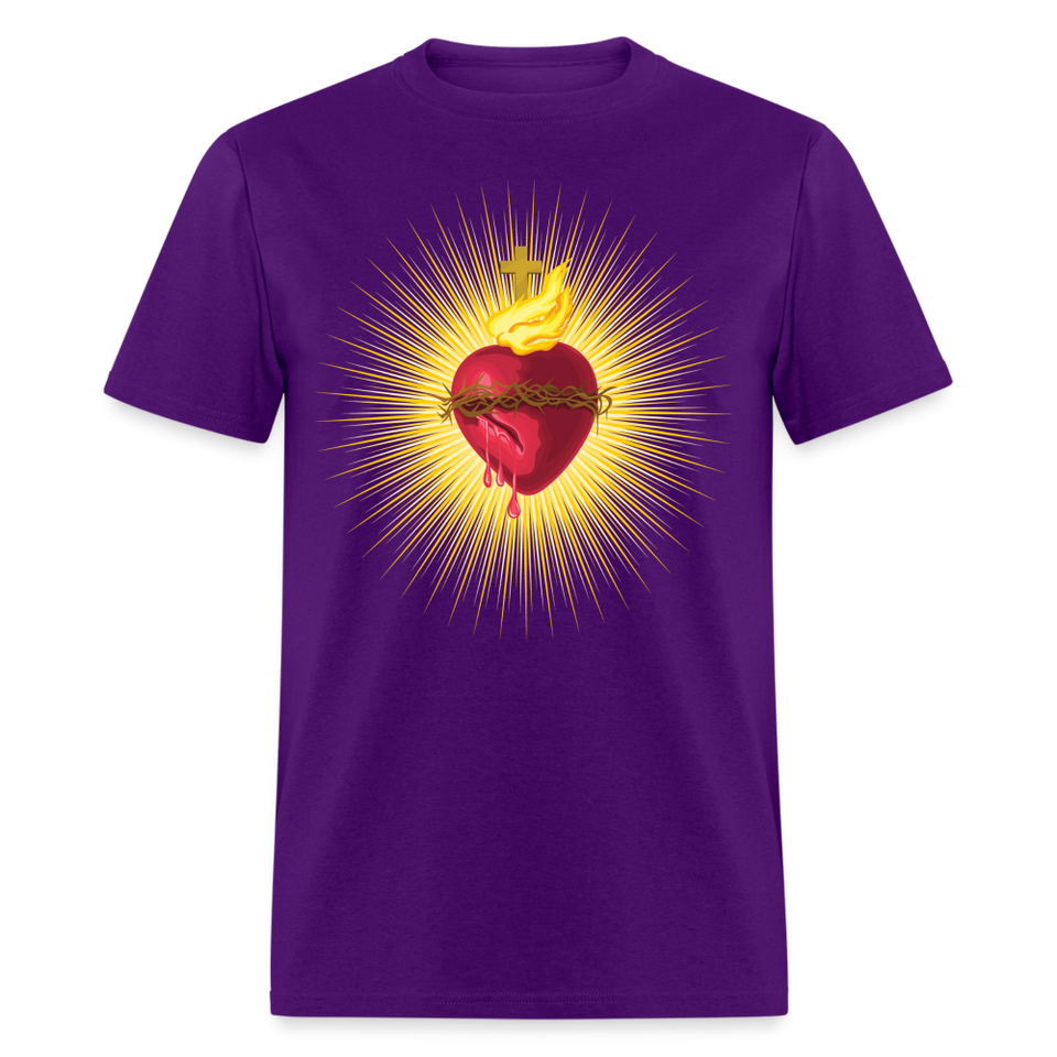 The Sacred Heart of Jesus Christ Shirt Religious Catholic T-shirt Size S-6XL - purple