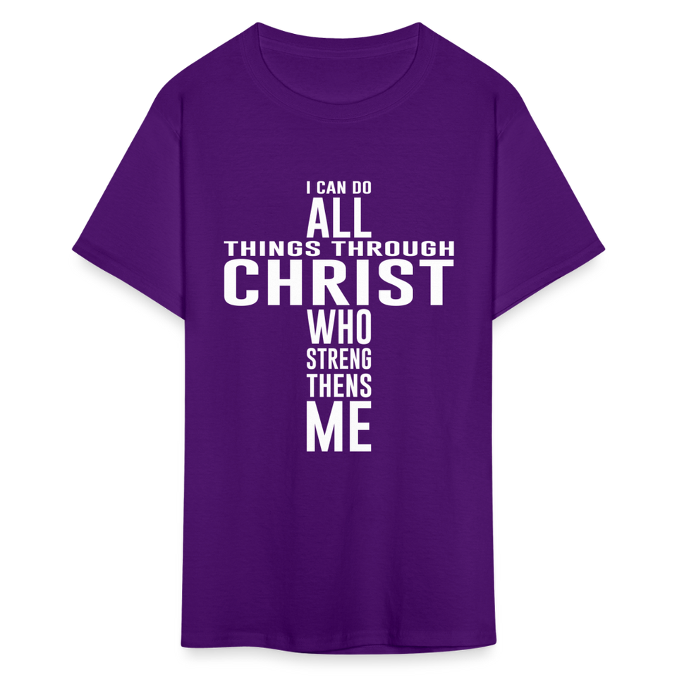 I can do all things through christ shirt Catholic Religious Lord Jesus T-Shirt - purple