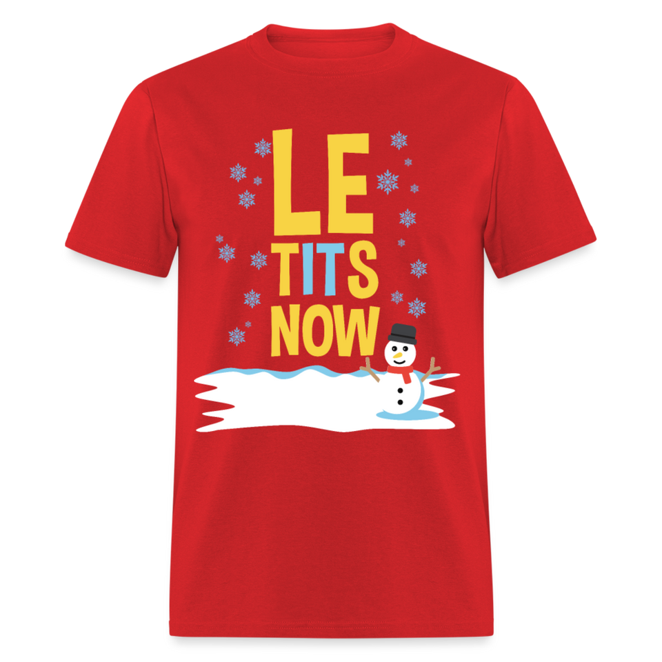 Le tItS now shirt Funny Ugly Christmas Party T shirt Xmas Humor T-shirt S-6XL - red