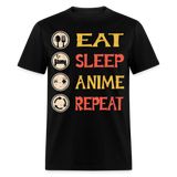Eat Sleep Anime Repeat shirt Funny Anime Lovers T Shirt Gift T-Shirt size S-6XL - black