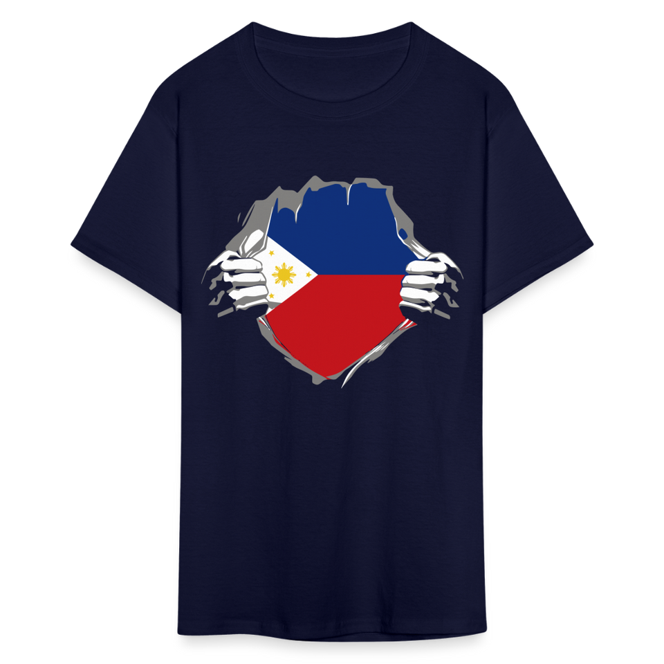 Philippines Flag shirt Filipino T-Shirt Rips Open size S-6XL - navy