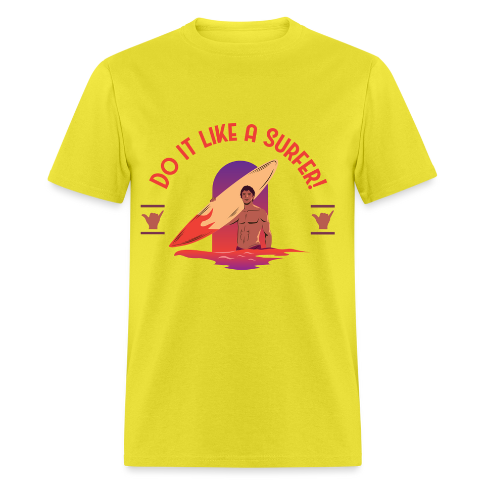 Do It Like a Surfer shirt Surfboard Surfing Sunset T-Shirt Size S-6XL - yellow
