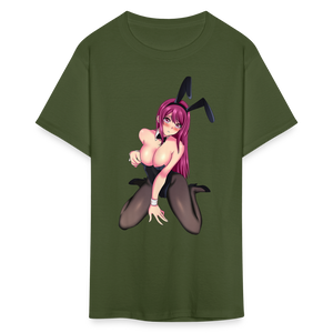 Perfect Pretty Playgirl Anime shirt Bunny Sexy Girl Ahegao Hentai Ecchi T-Shirt - military green